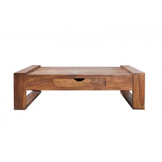 Riverton Solid Sheesham Wood Coffee table with drawer in Honey Finish - Ouch Cart 