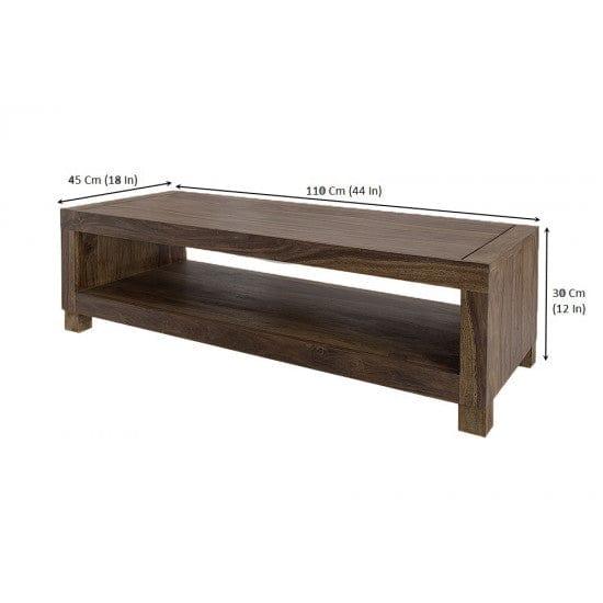 Providence Solid Sheesham Wood Tv unit | Coffee table in Walnut Finish