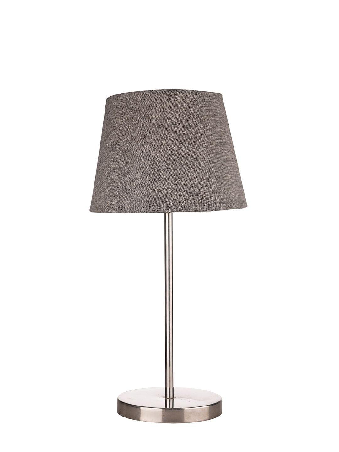 Metal Chrome Finish Lamp with Smare Taper Grey Shade - Ouch Cart 