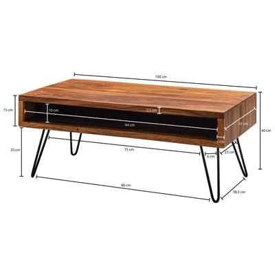 Abigail Coffee Table in Solid Wood - Ouch Cart 