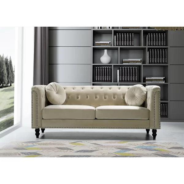 Velvet Square Arm Sofa with magnificient design and world class fabric - Ouch Cart 