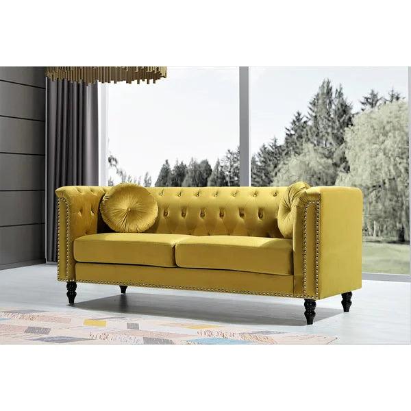 Velvet Square Arm Sofa with magnificient design and world class fabric - Ouch Cart 
