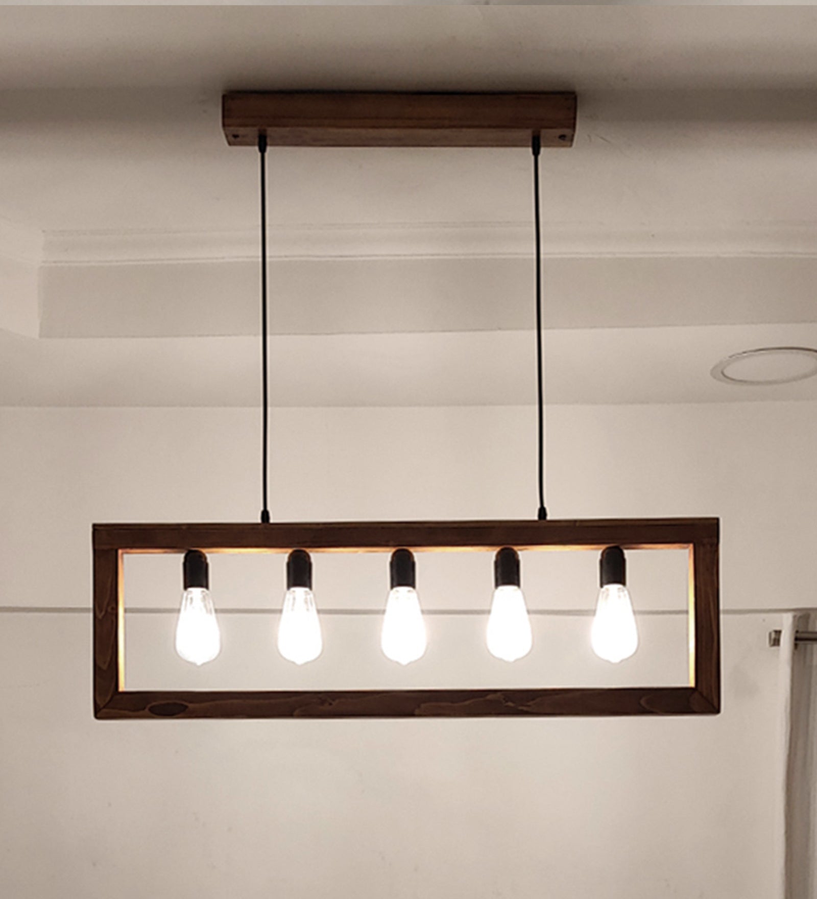 Abacus Brown Wooden 3 Series Hanging Lamp