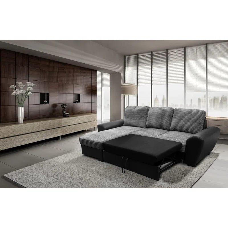 Acee 2 - Piece Upholstered Corner Sofa Come Bed