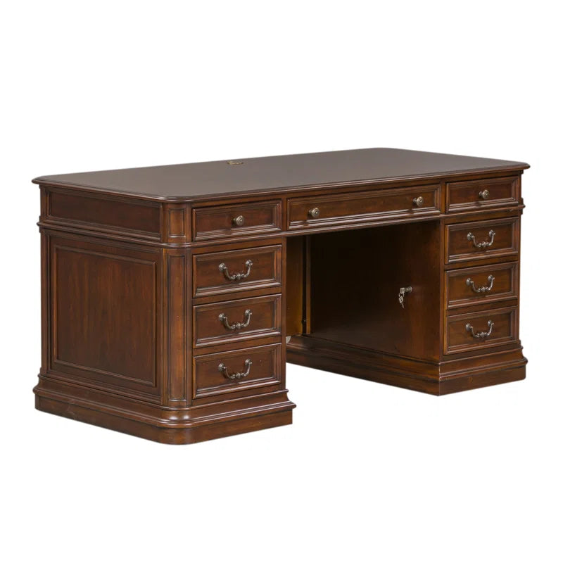 "Solid Wood Executive Desk: Timeless Craftsmanship for a Sophisticated Workspace"