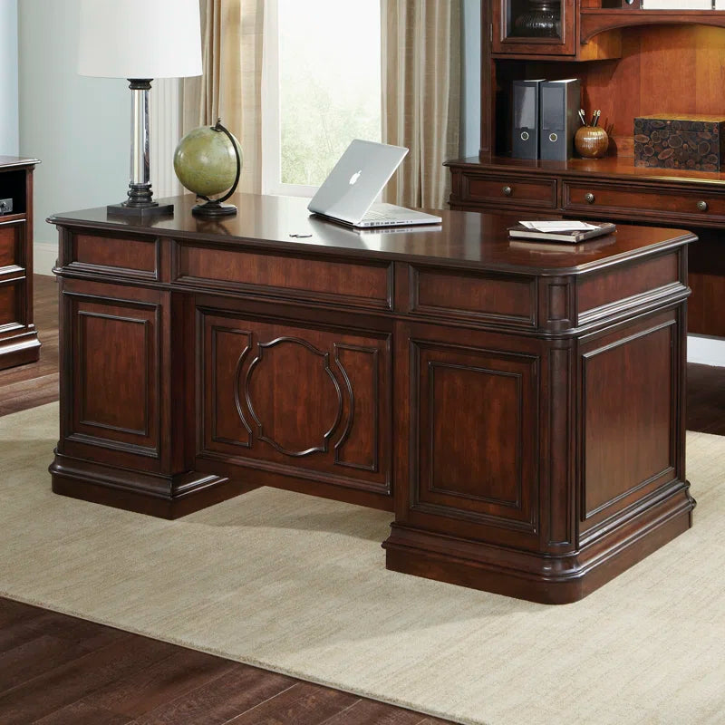 "Solid Wood Executive Desk: Timeless Craftsmanship for a Sophisticated Workspace"