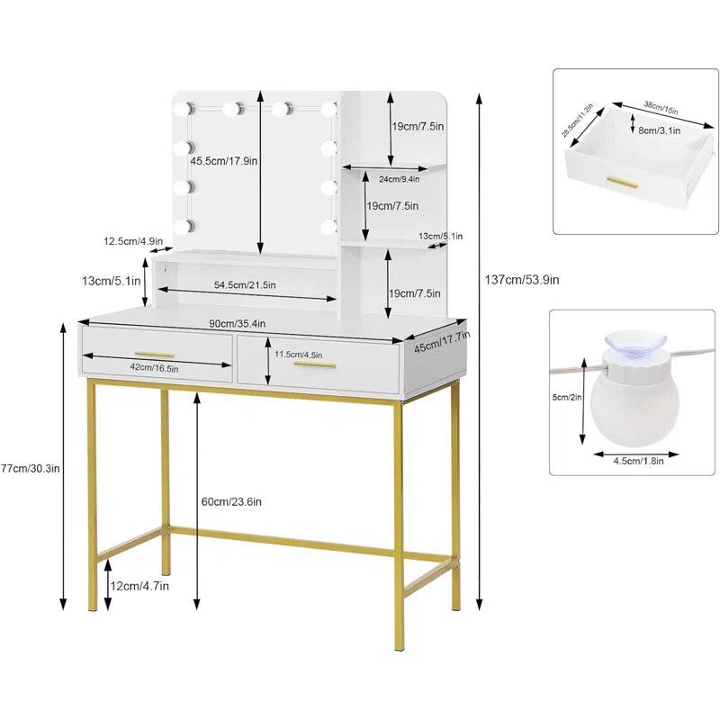 Catalina Dressing Table with Mirror - Ouch Cart 