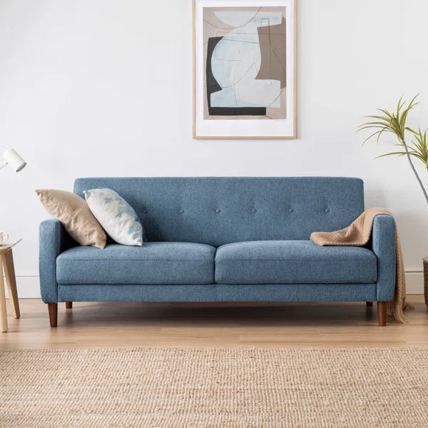Modern Sofa with Armrest Storage & Eucalyptus Wood Frame