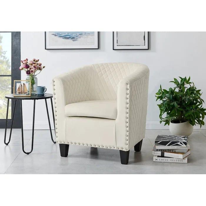 Adhelin Upholstered Barrel Chair - Ouch Cart 