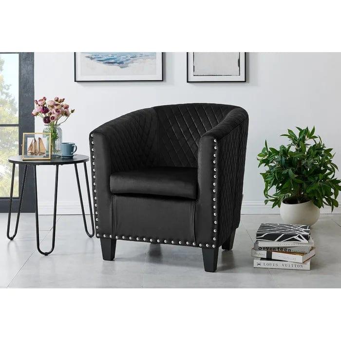 Adhelin Upholstered Barrel Chair - Ouch Cart 