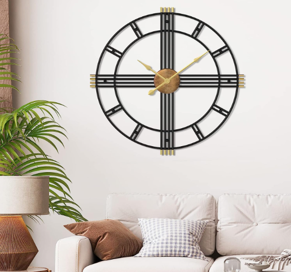 Metallic Cross Way Wall Clock