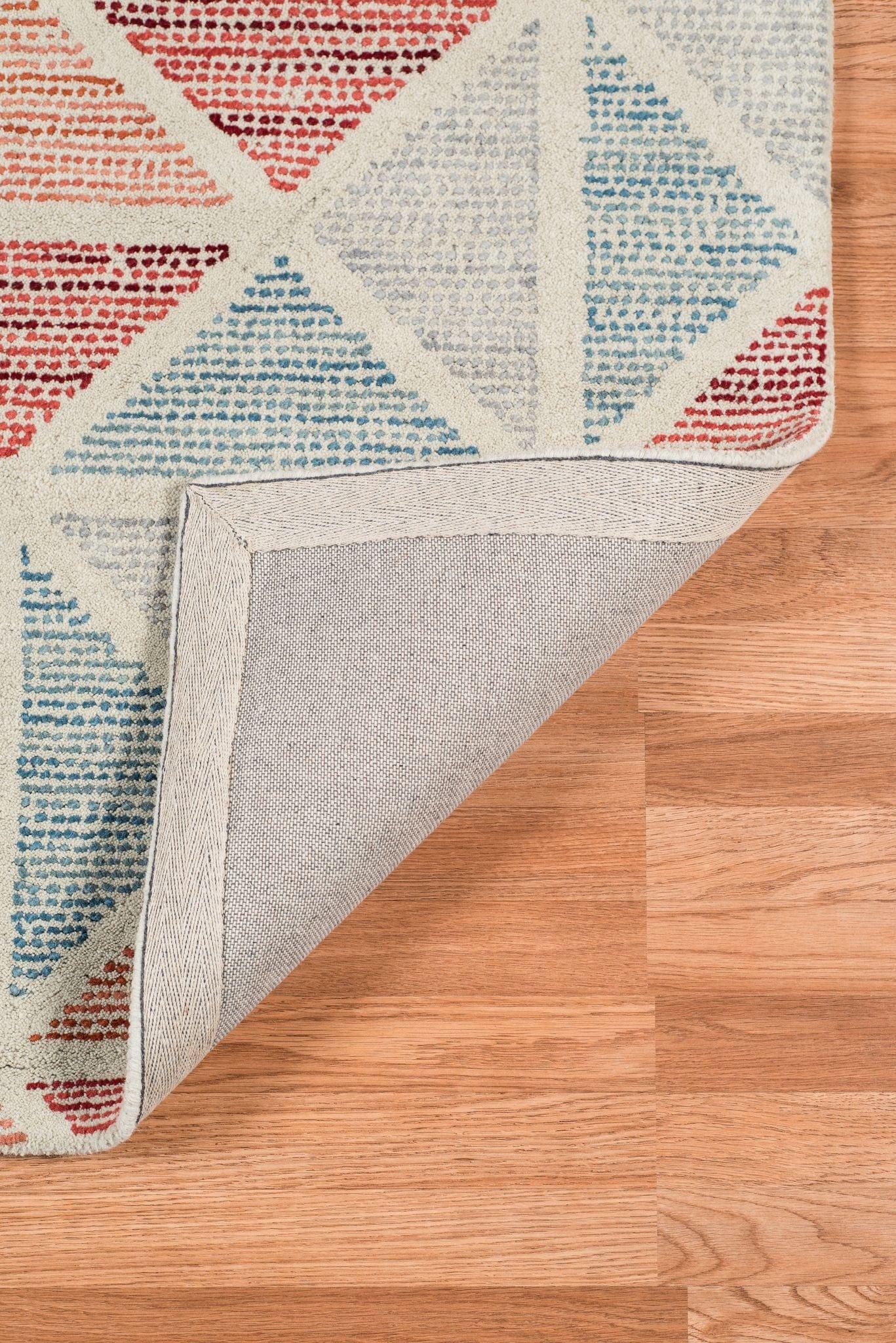 Orange Wool Vector 5x8 Feet Hand-Tufted Carpet - Rug - Ouch Cart 