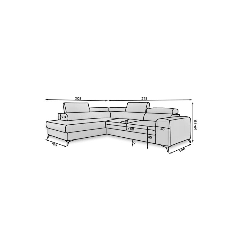 Aimantas Corner Sofa Bed for Living Room - Ouch Cart 