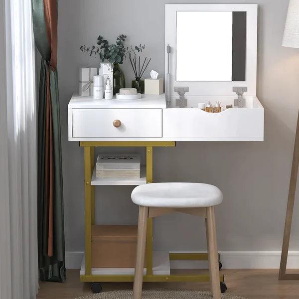 Veb minul Vanity dressing table with mirror with stool - Ouch Cart 