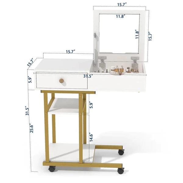 Veb minul Vanity dressing table with mirror with stool - Ouch Cart 