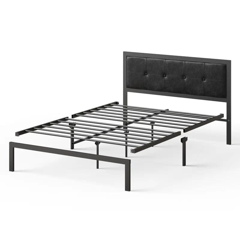 Alexandra Upholstered Faux Leather Headboard Bed Frame - Ouch Cart 