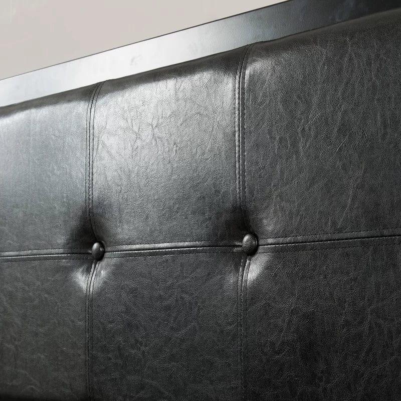 Alexandra Upholstered Faux Leather Headboard Bed Frame - Ouch Cart 