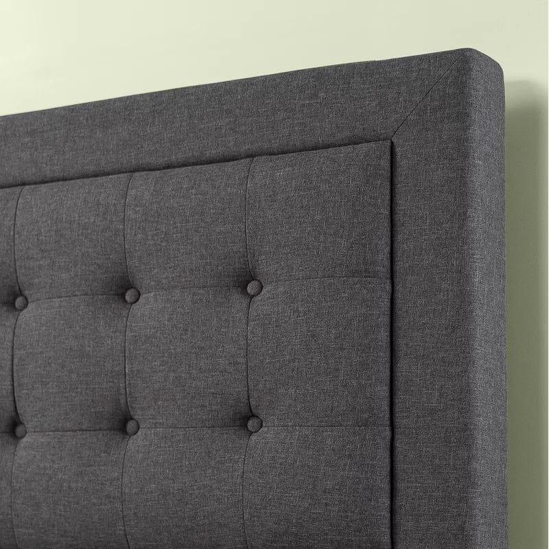 Allenwood Button Tufted Upholstered Bed Frame with Headboard