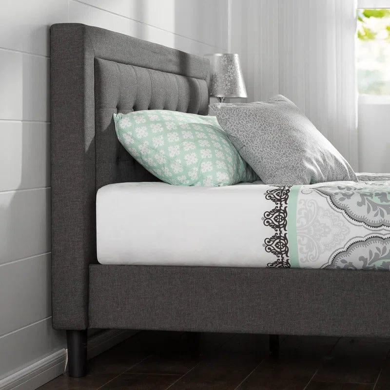 Allenwood Button Tufted Upholstered Bed Frame with Headboard - Ouch Cart 