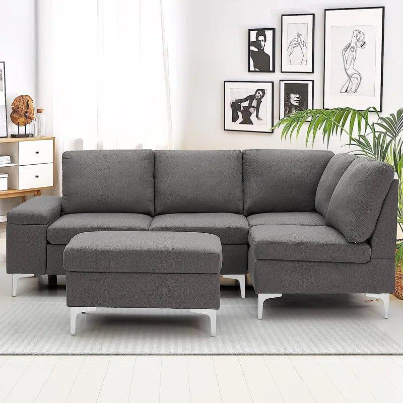 Alteus 2 - Piece Upholstered Corner Sofa Chaise - Ouch Cart 