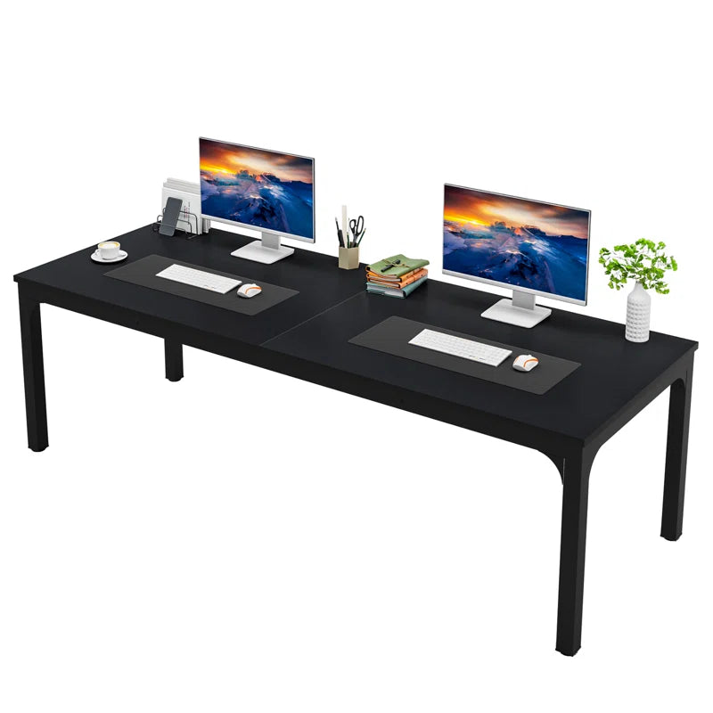 Extra Large Industrial Computer Desk for 2 People | Heavy-Duty Double Workstation with Sturdy Metal Frame