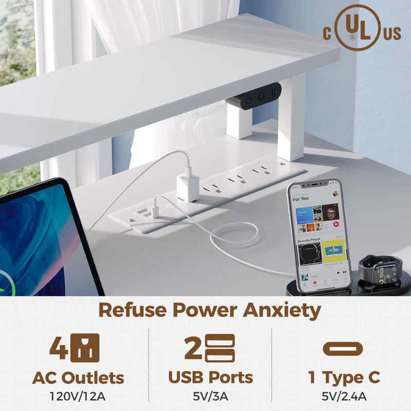 L Shaped Computer Desk with File Drawer, LED Lights and Keyboard Tray See More by Ivy Bron