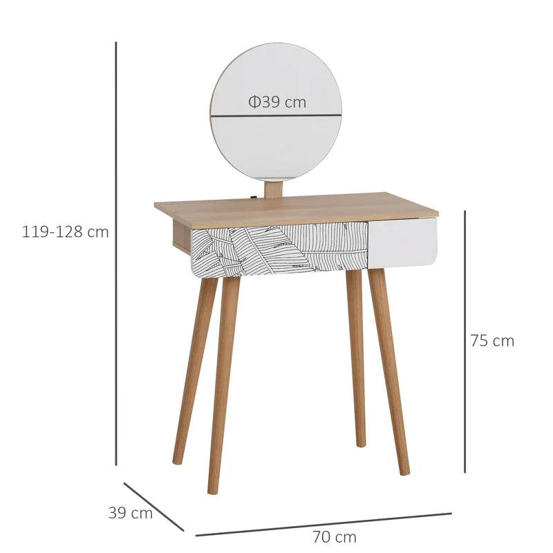 Krzysztof Dressing Table with Mirror (Set of 30) - Ouch Cart 