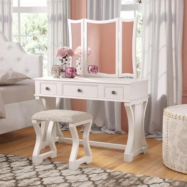 Sobrin terno Vanity dressing table design with stool with mirror - Ouch Cart 