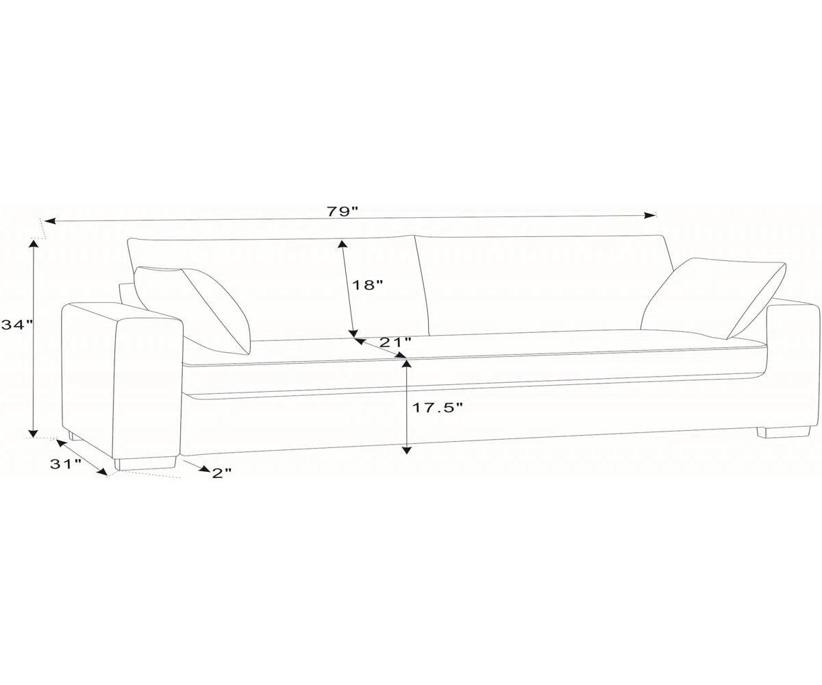 Classic Plush Cushion Sofa – Timeless Comfort with Modern Ease