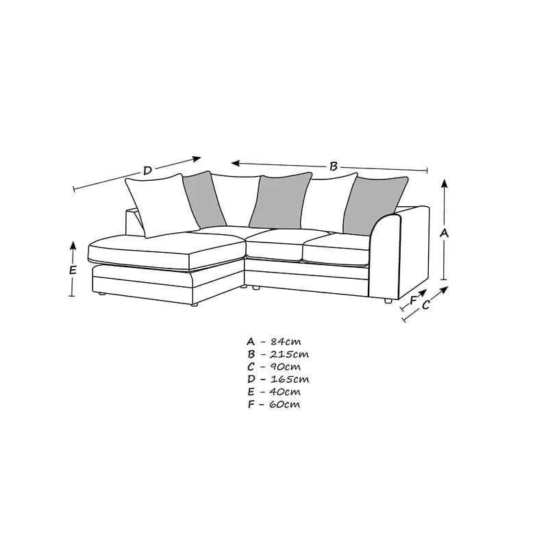 Arabella 2 - Piece Upholstered Corner Sofa Chaise - Ouch Cart 