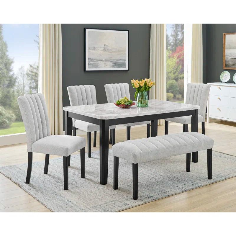 Faux Marble Top Dining Set - Ouch Cart 