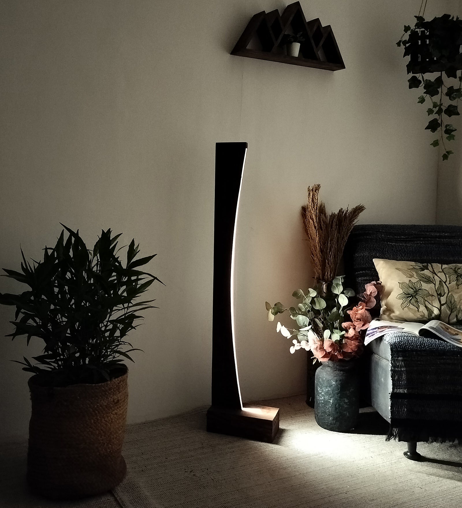 Arc LED Wooden Floor Lamp (BULB NOT INCLUDED)