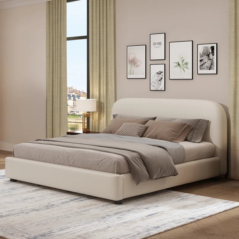 Arden Upholstered Bed in Beige