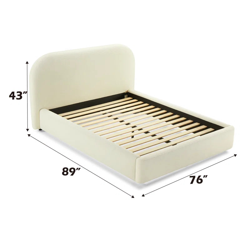 Arden Upholstered Bed in Beige