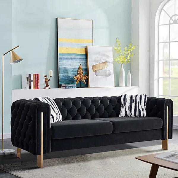 Joel Velvet Square Arm Sofa - Ouch Cart 
