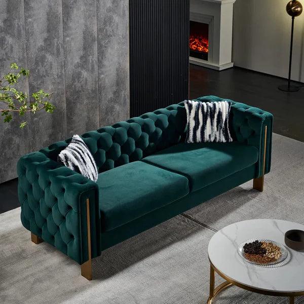 Joel Velvet Square Arm Sofa - Ouch Cart 