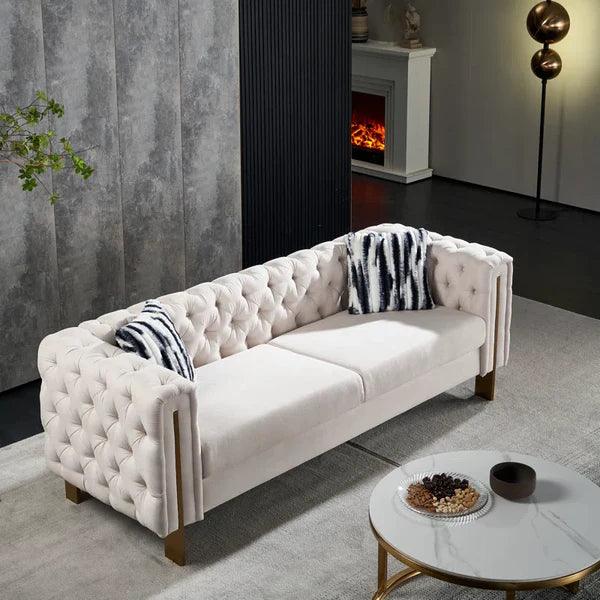 Joel Velvet Square Arm Sofa - Ouch Cart 