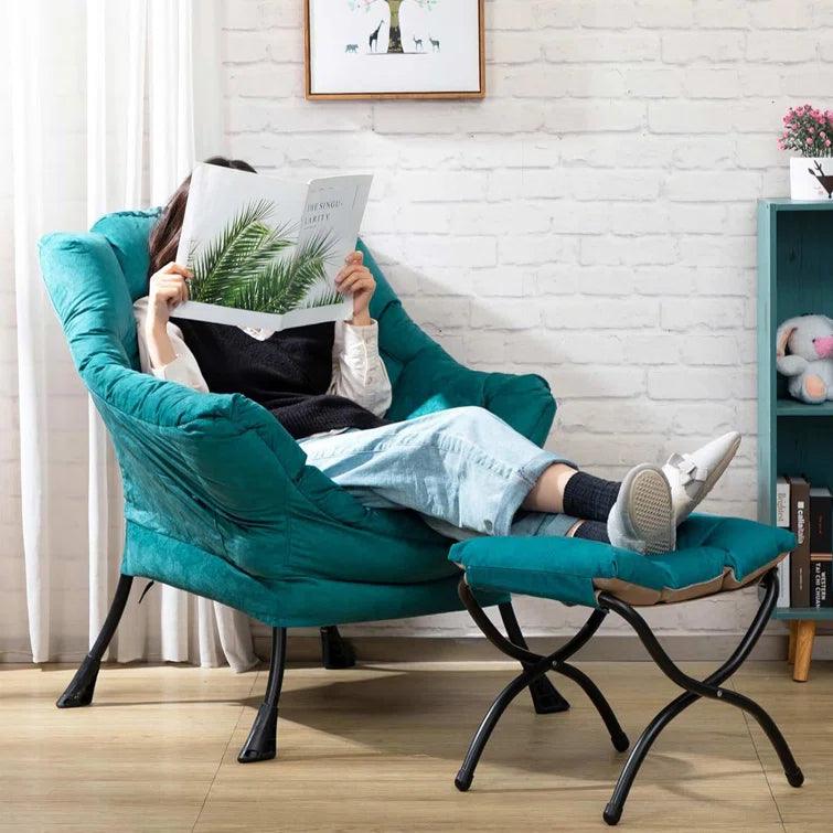 Armchair Accent Chair Lazy Chair with Footstool - Ouch Cart 