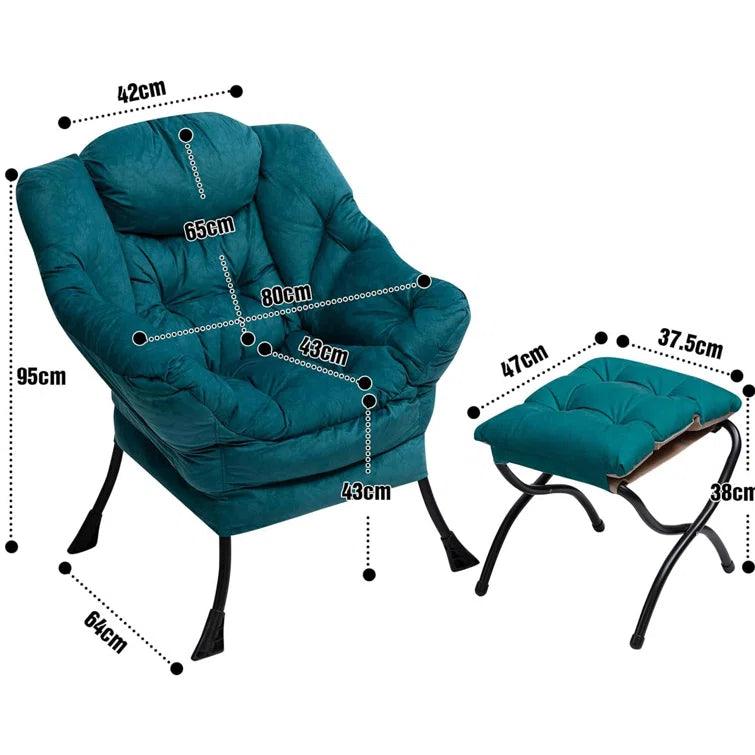 Armchair Accent Chair Lazy Chair with Footstool - Ouch Cart 