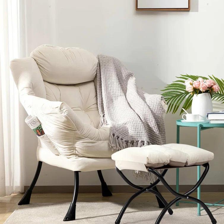 Armchair Accent Chair Lazy Chair with Footstool - Ouch Cart 