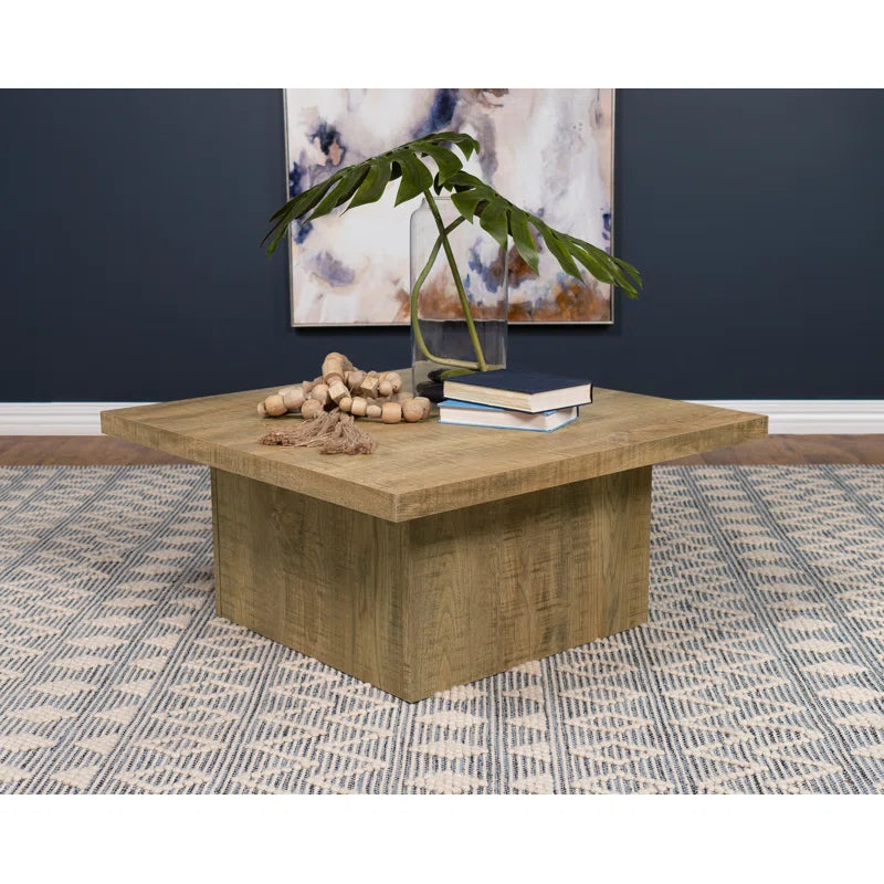Modern Rustic Square Coffee Table with Mango Finish