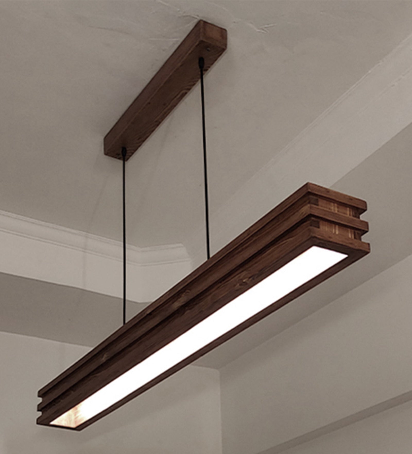 Artline 36 Brown Wooden LED Single Hanging Lamp