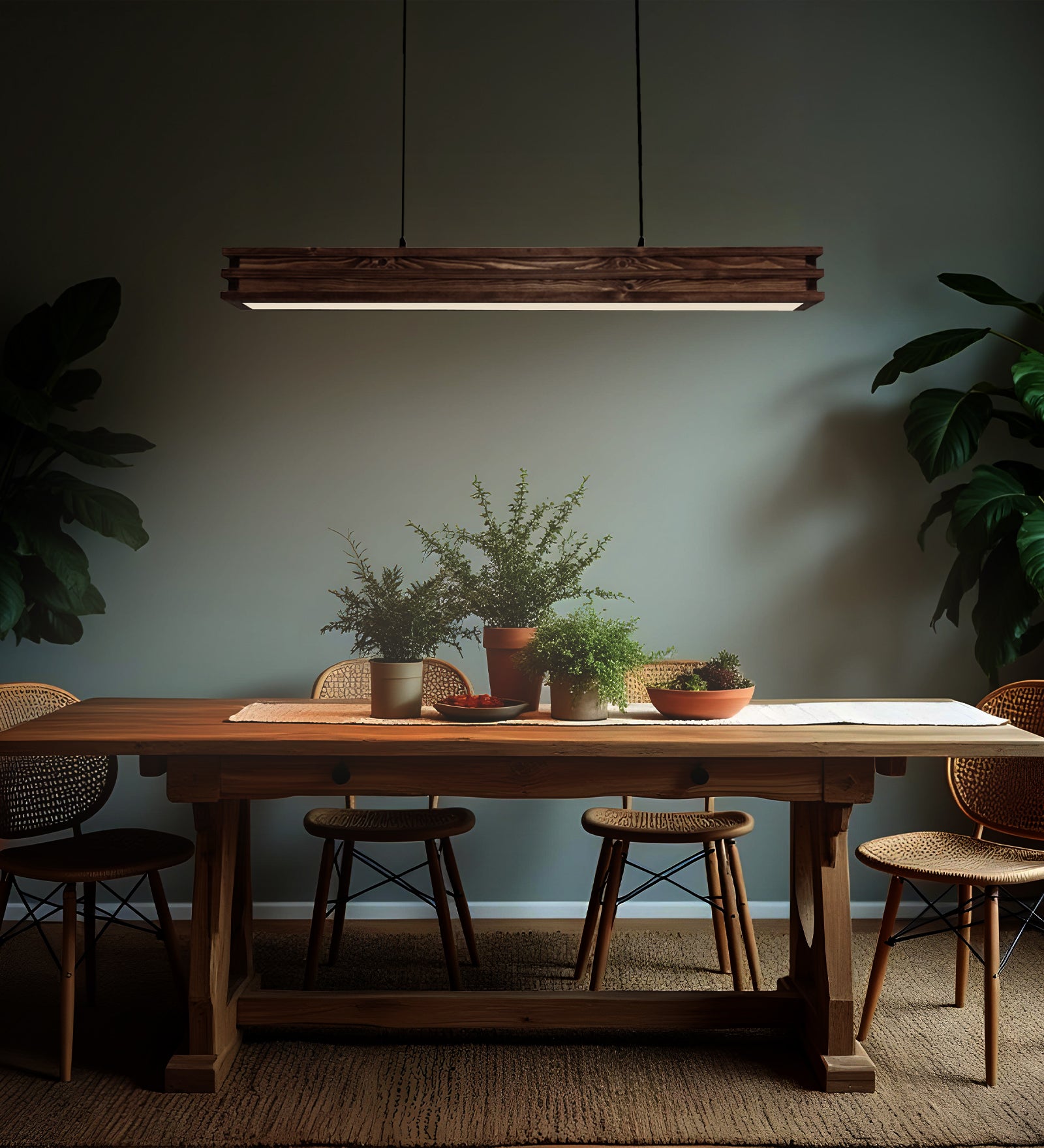 Slimline 36 DUO Wooden LED Hanging Lamp