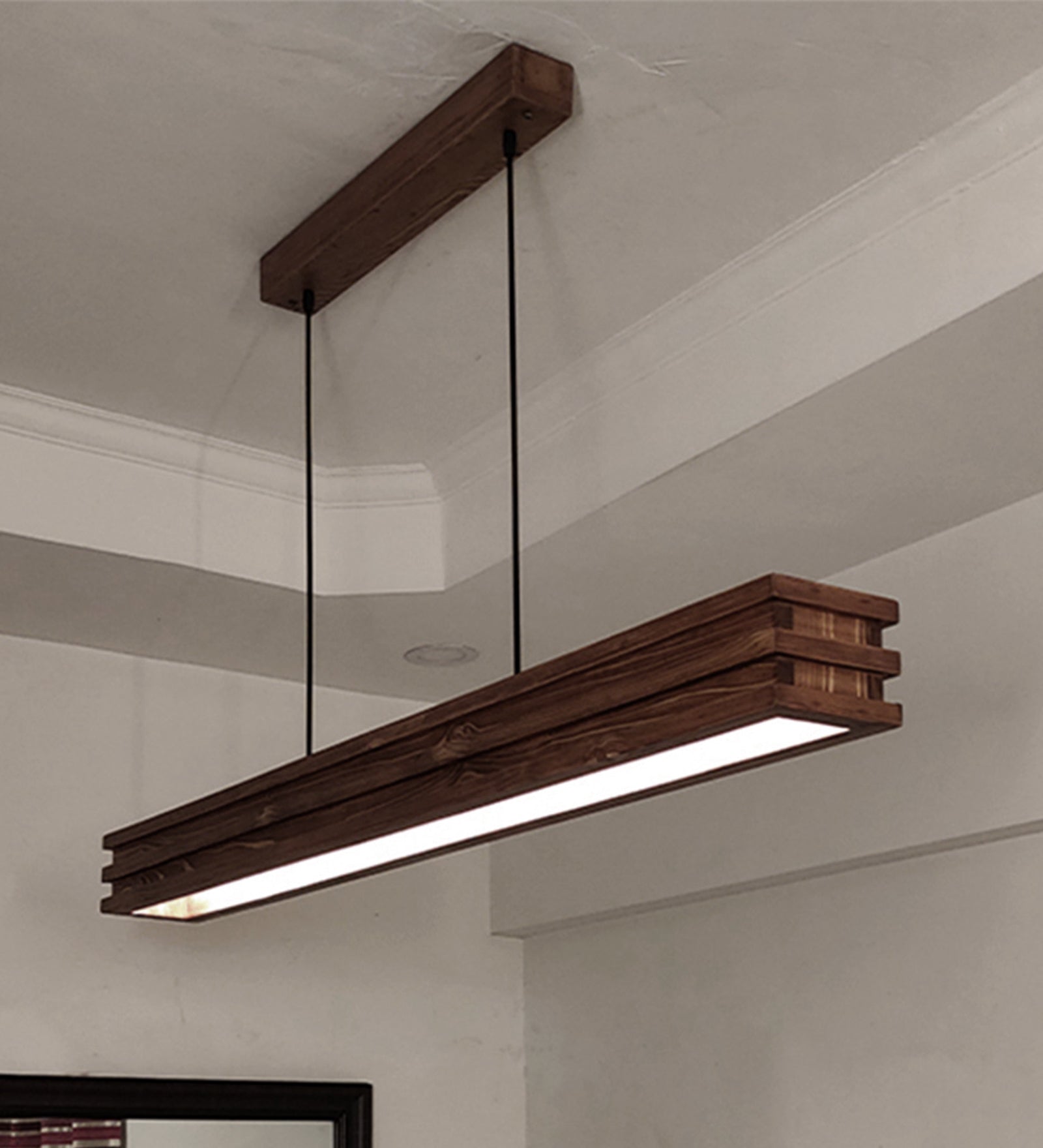 Artline 48 Brown Wooden LED Single Hanging Lamp