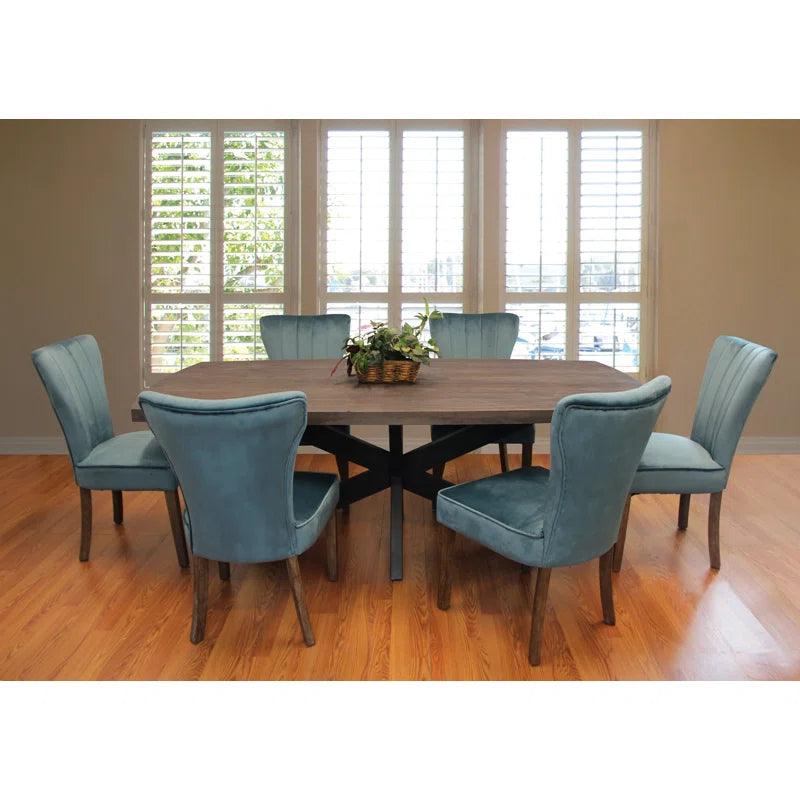 9 - Piece Solid Wood Top Trestle Dining Set - Ouch Cart 