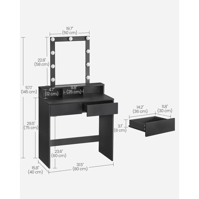 Paula Dressing Table with Mirror - Ouch Cart 