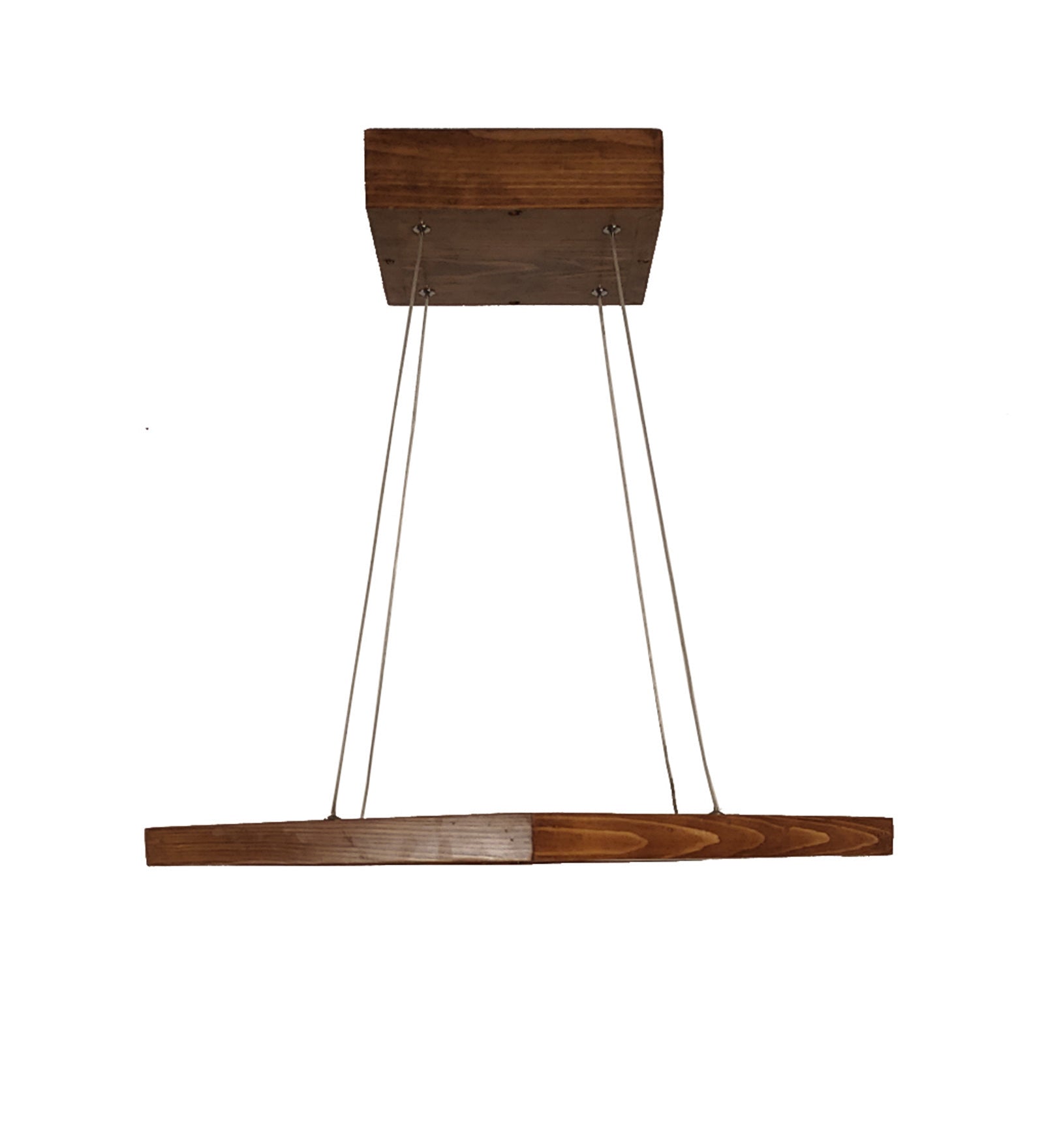 Trine Triangular Brown LED Hanging Lamp