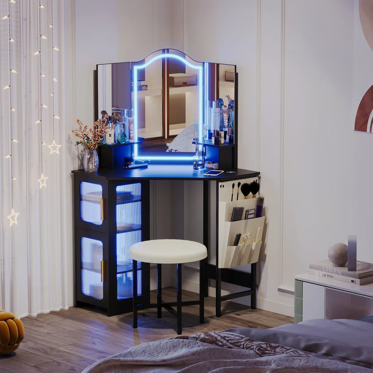 Audryanna Vanity Desk for Bedroom with Mirror and Elegant Design