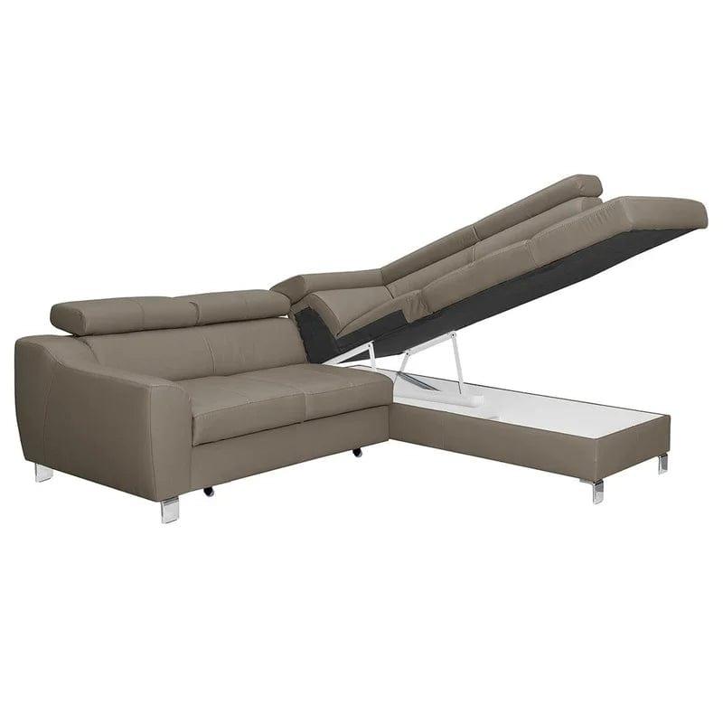 Avaiya Leather Corner Sofa with Ottoman - Ouch Cart 