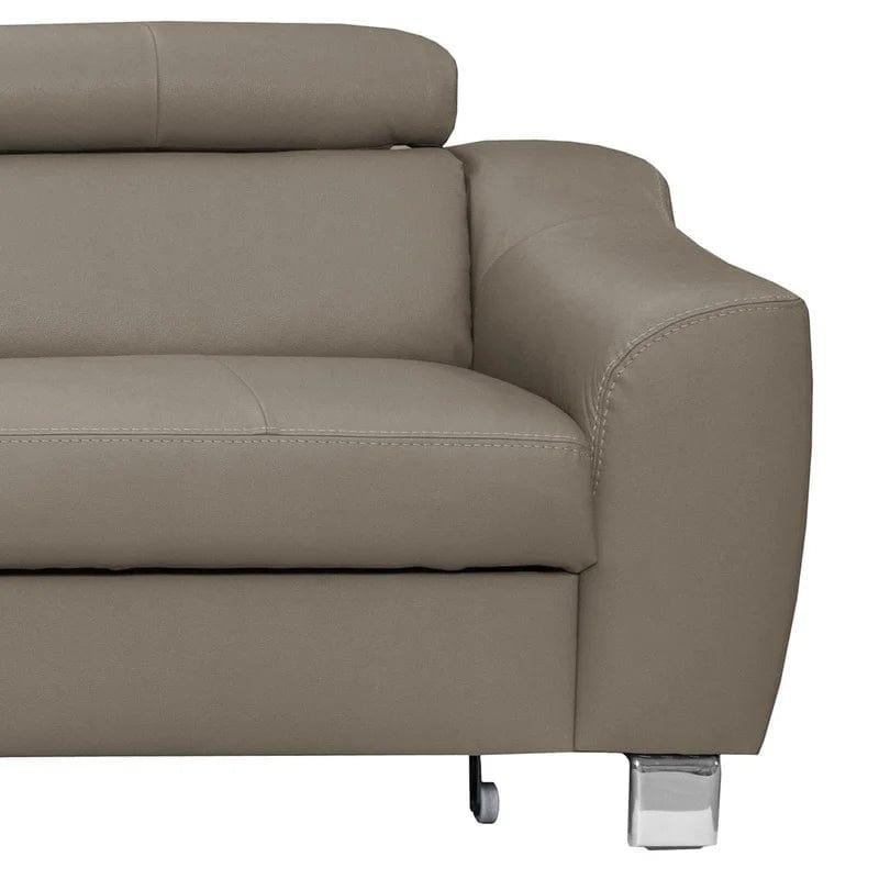 Avaiya Leather Corner Sofa with Ottoman - Ouch Cart 